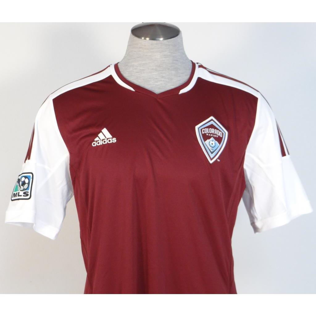 Adidas Climacool Colorado Rapids Burgundy Short Sleeve Soccer Jersey Men`s