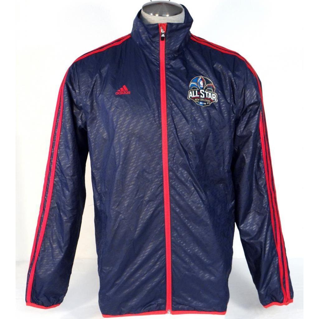 Adidas Nba All Star Orleans 2014 Blue Zip Front Wind Track Jacket Men`s