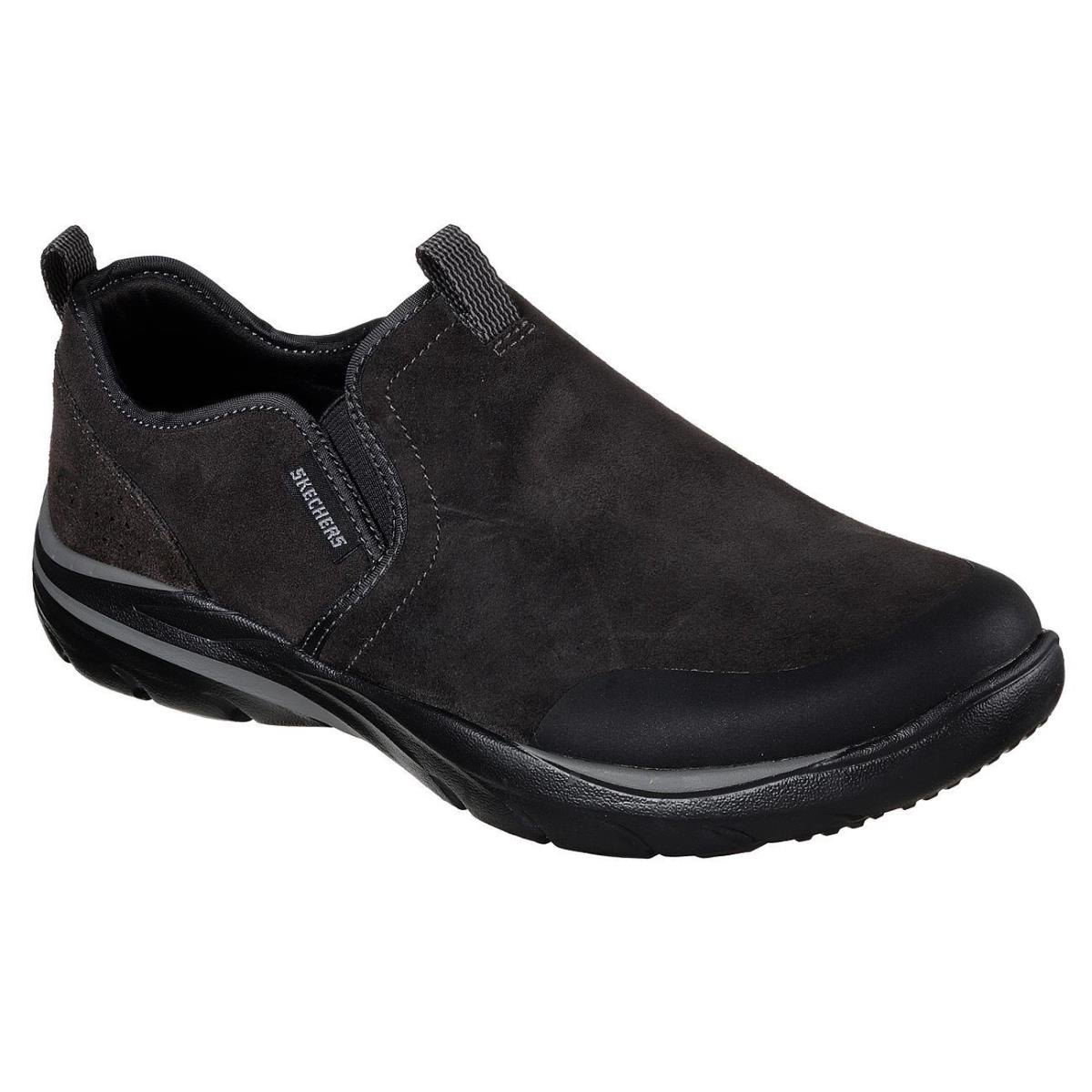 65236 Skechers Relaxed Fit : Corven - Venson Men`s Casual Comfort Loafer Shoe - Black