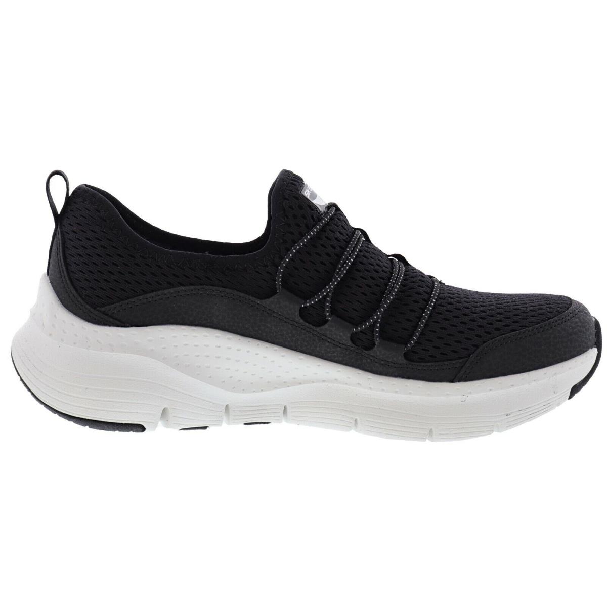 Skechers Women`s Arch Fit- Lucky Thoughts 149056 Lightweight Walking Shoes - BLACK / WHITE