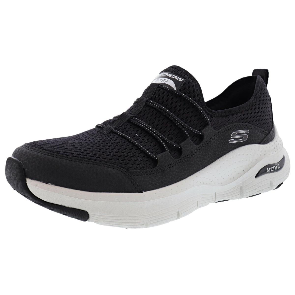 Skechers Women`s Arch Fit- Lucky Thoughts 149056 Lightweight Walking Shoes BLACK / WHITE