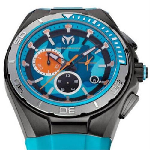 Technomarine 110071 Cruise Swiss Chronograph Watch Camo Black Blue Straps