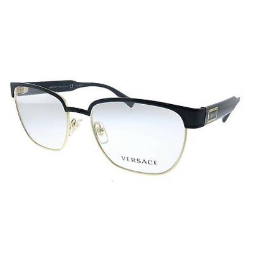 Versace VE1264 1436 Matte Black Gold Metal Men`s Eyeglasses 54mm