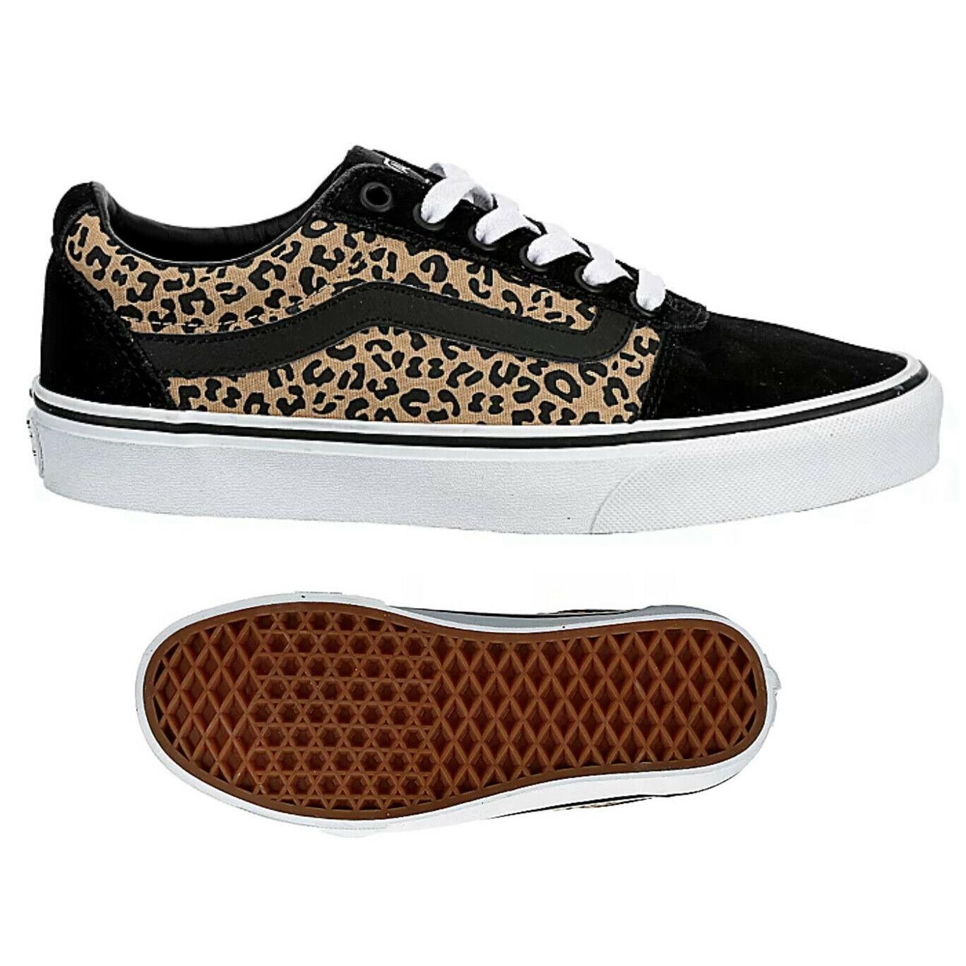 Vans Leopard Ward Casual Womens Sneakers Shoes Black Brown All Sizes