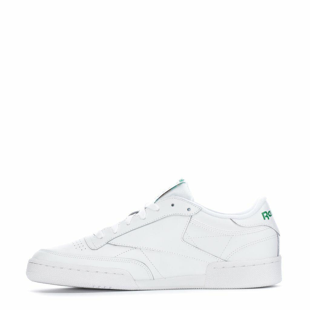 Reebok Men Club C 85 Leather Tennis Shoe White / Green AR0456 / 100000155 - White/Green