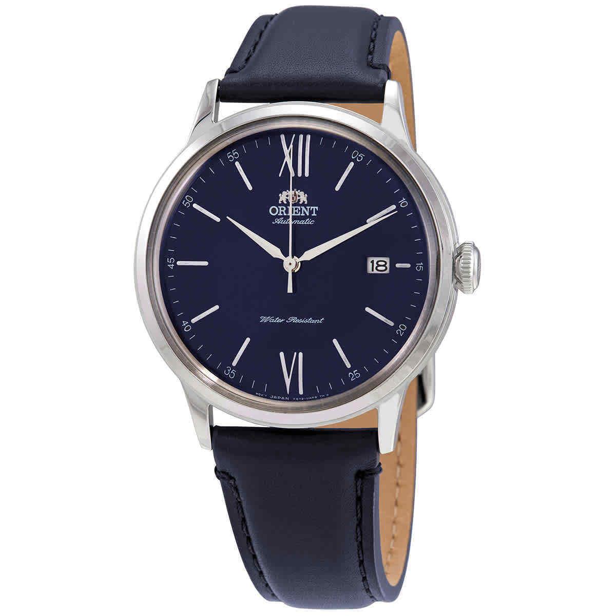 Orient Contemporary Automatic Blue Dial Men`s Watch RA-AC0021L10B - Dial: Gray, White, Champagne, Band: Brown, Bezel: Silver, Brown, White