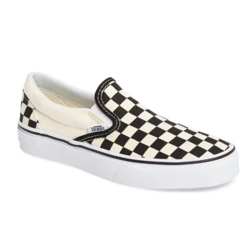 Vans Size 9 Checkered Beige Classic Slip-on Skate Shoes N1434 - Beige