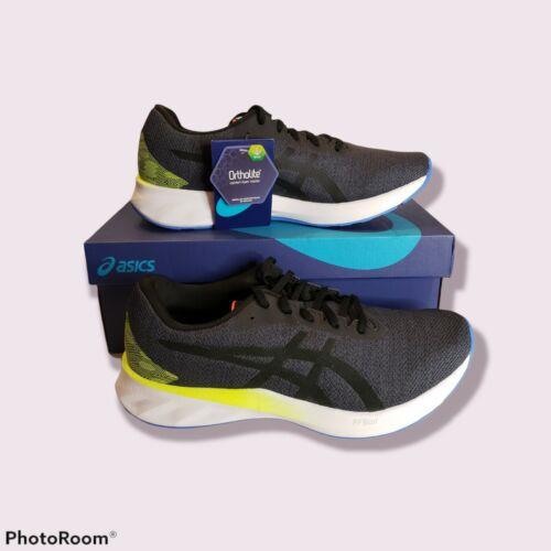 Asics Men`s Sz 10 Roadblast Running Shoes Black Blue Coast 1011A818 W/box