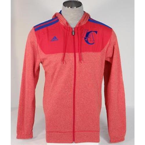 Adidas Nba LA Clippers Red Zip Front Hooded Jacket Hoodie Mens