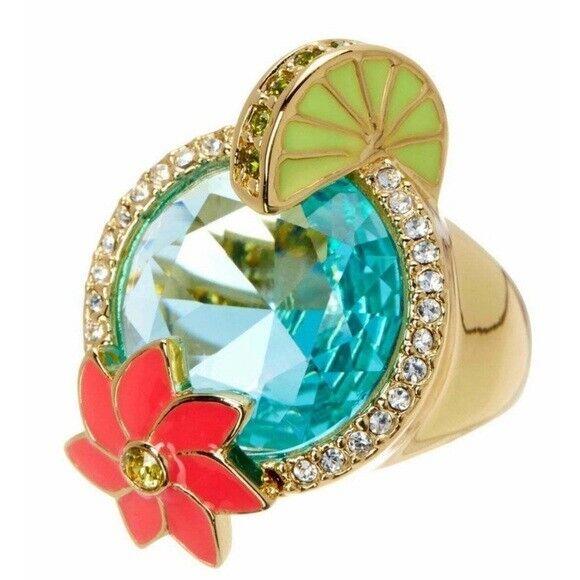 Kate Spade `out of Office` Pool Cocktail Ring Size 6 7 8 - Summer Themed