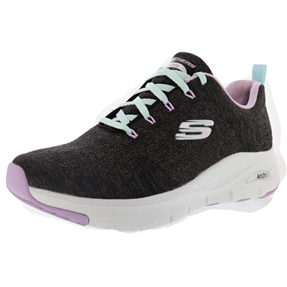 Skechers Women`s Arch Fit- Comfy Wave 149414 Comfort Walking Shoes BLACK/LAVENDER