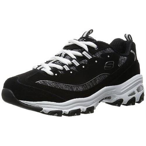 Women`s Skechers D`lites ME Time Casual Shoes 11936 /bkw Black/whi Size 10