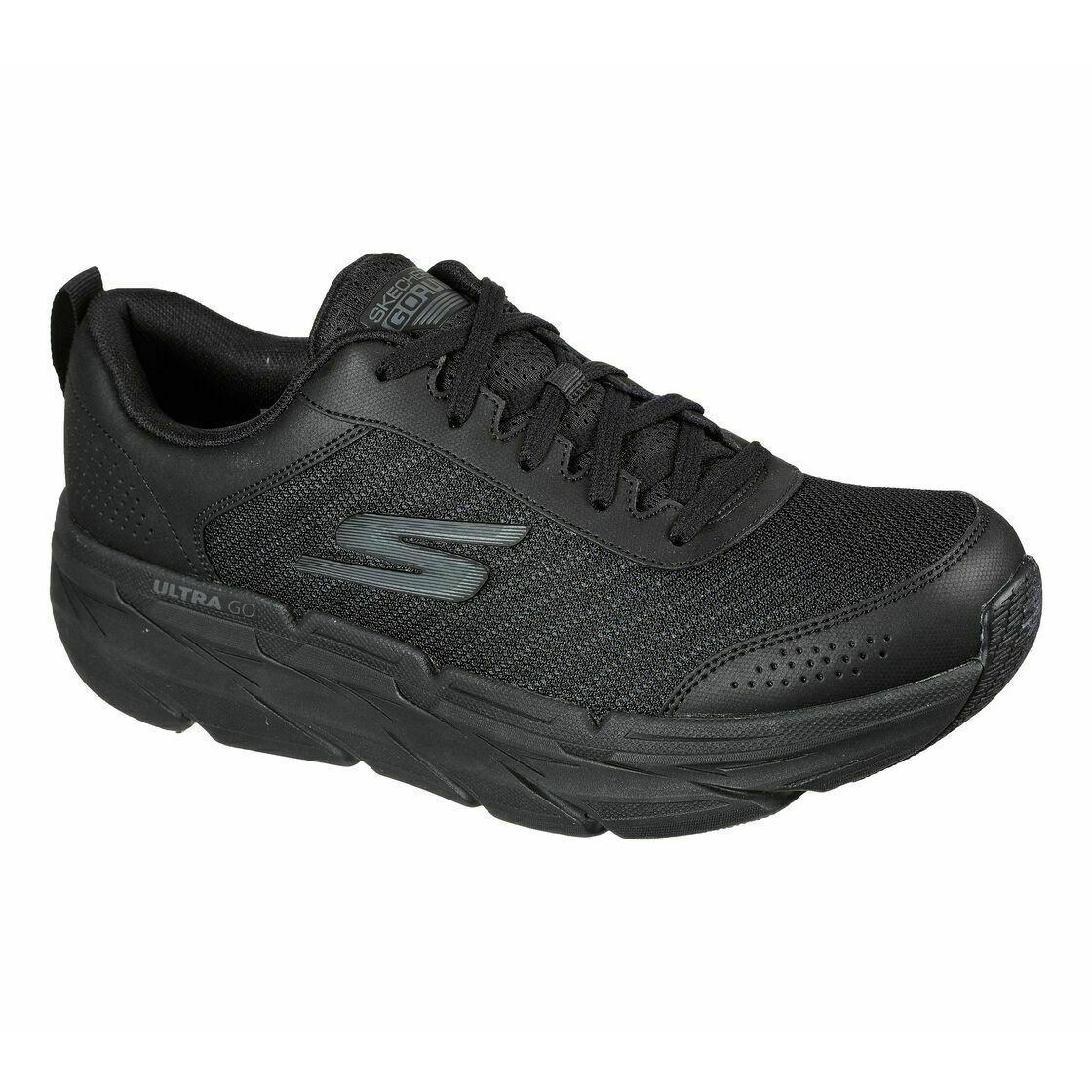 Skechers Walk Max Cushioning Shoes Black Sport Comfort Casual Men Soft Mesh Light 220078