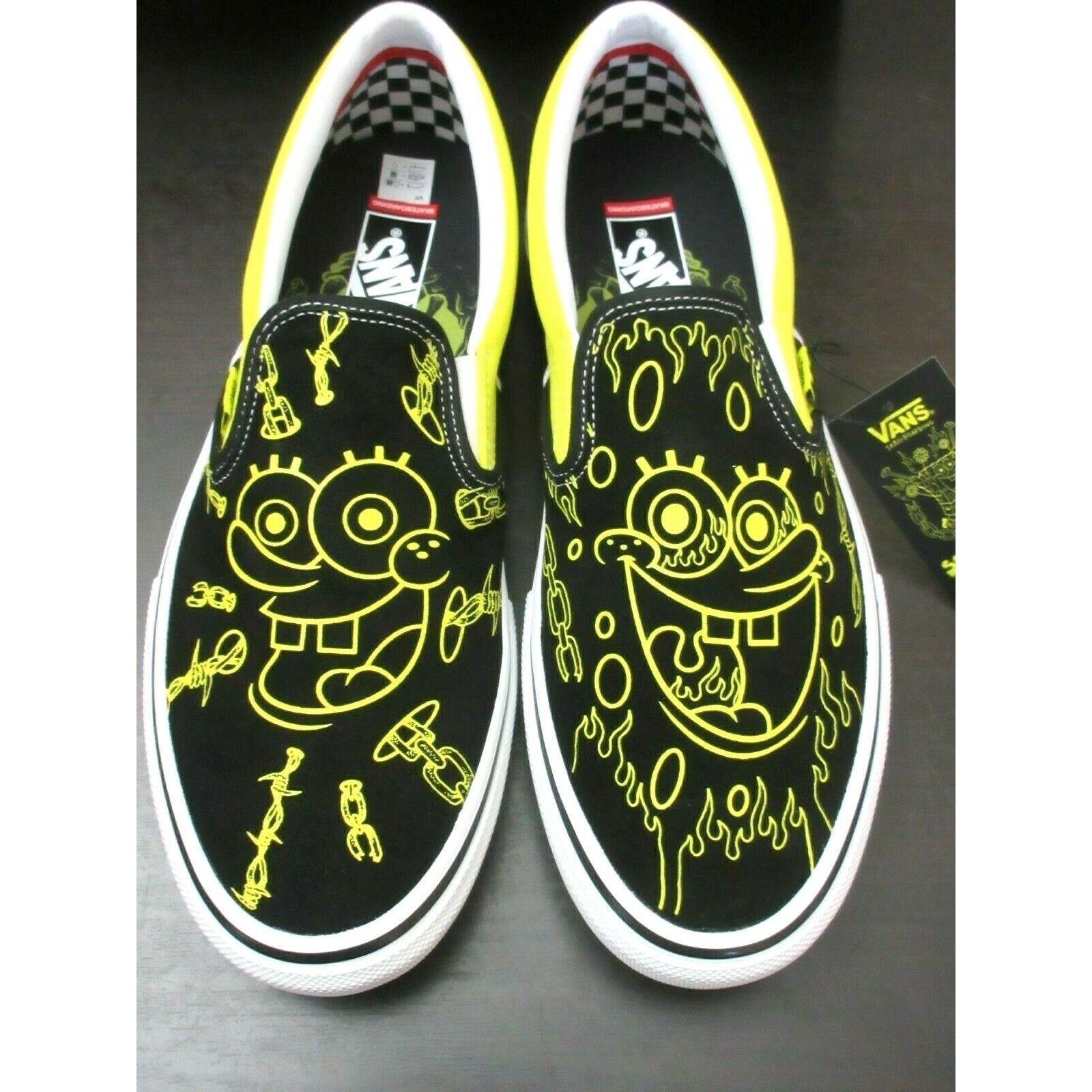 vans slip on spongebob yellow