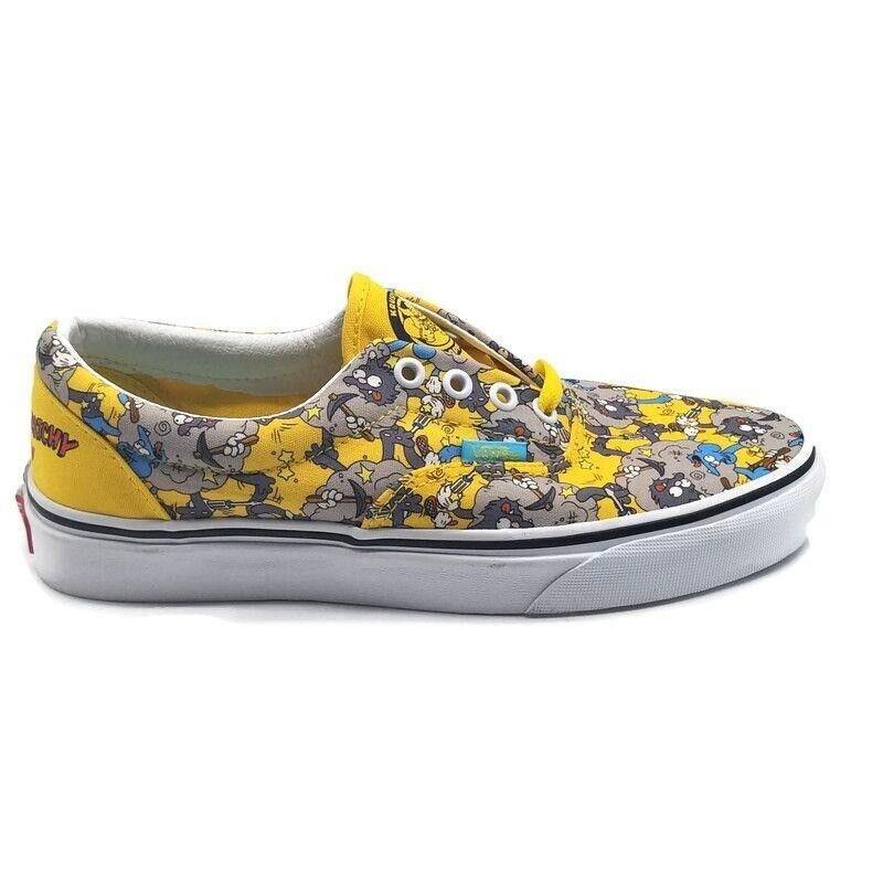 Vans x The Simpsons Era Mens Itchy Scratchy Canvas Shoes Yellow M 4.5 W 6