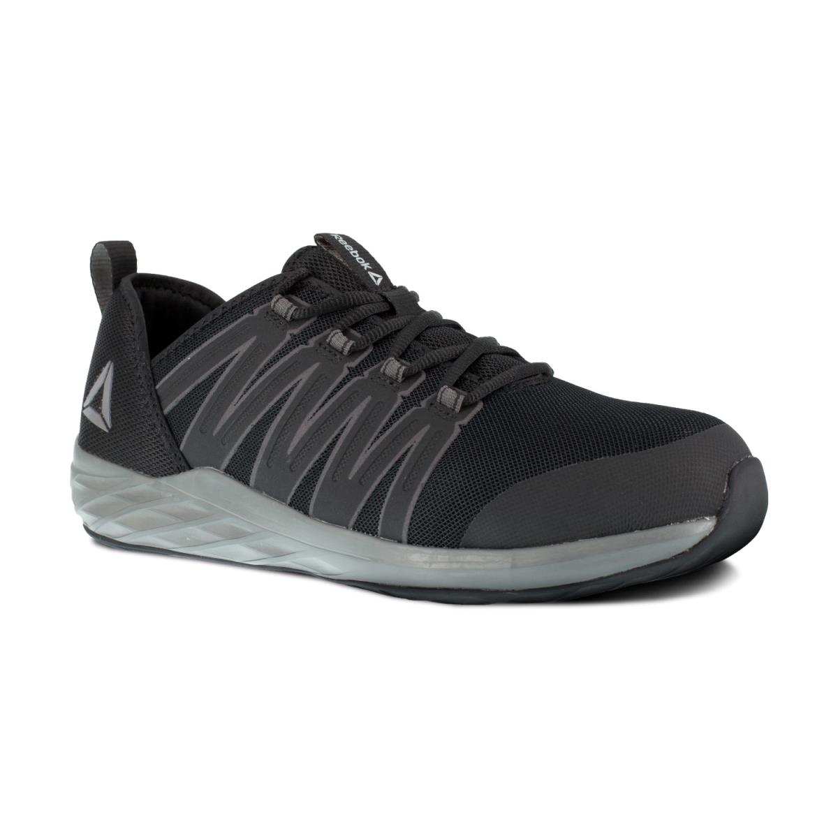 Reebok Work Men`s Astroride Steel Toe Athletic Shoe - All Colors - All Sizes Black and Dark Grey