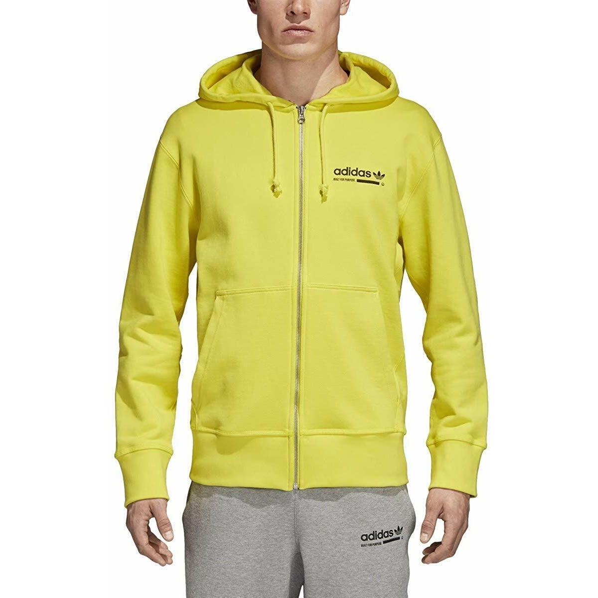 Mens Adidas Originals Kaval Full-zip Hoodie Yellow DQ1062 Size Large L
