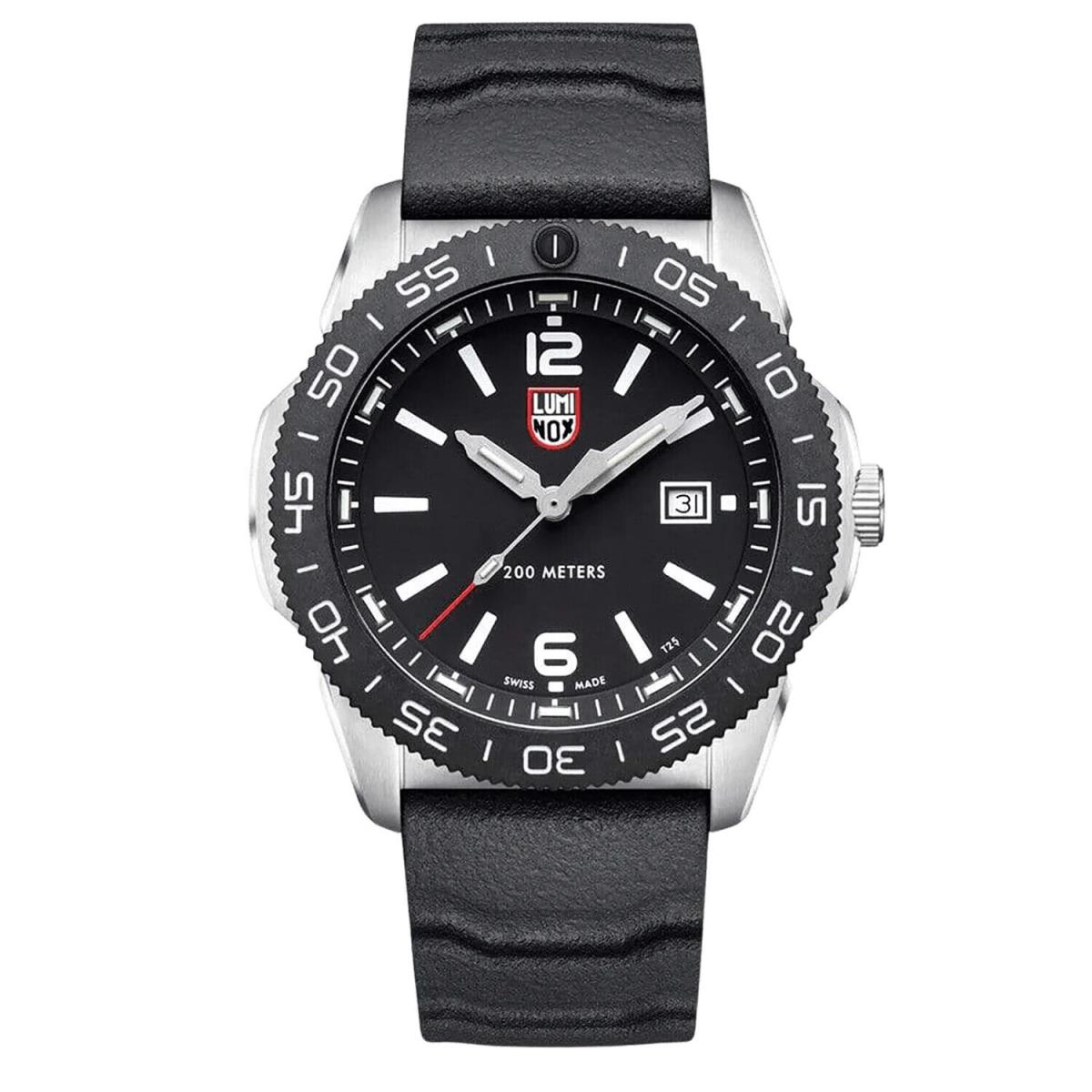 Luminox Pacific Diver Swiss Mens Watch Black Ripple Rubber Strap 44mm XS3121