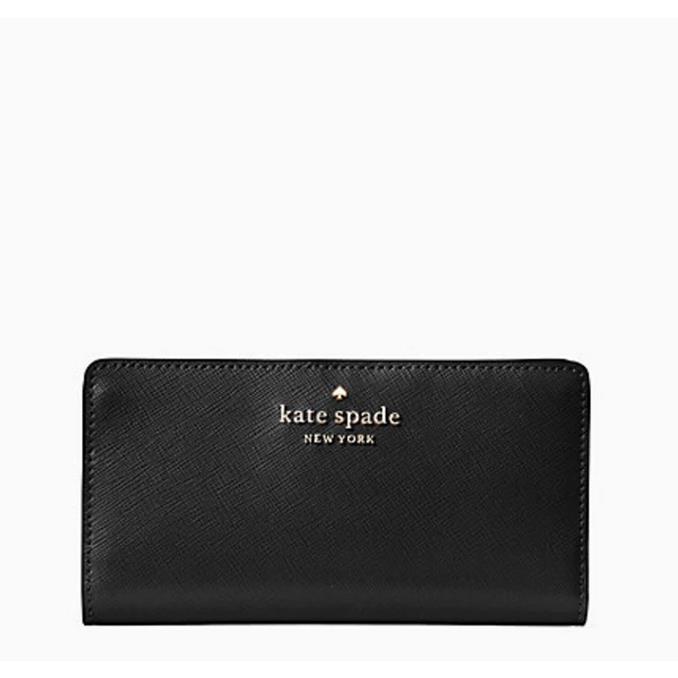Kate Spade Staci Large Slim Bifold Wallet - Black - Black