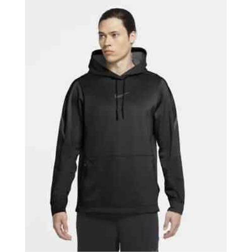 Men`s M Medium Nike Pro Pullover Hoodie Sweatshirt Black Loose Fit CV8105-010
