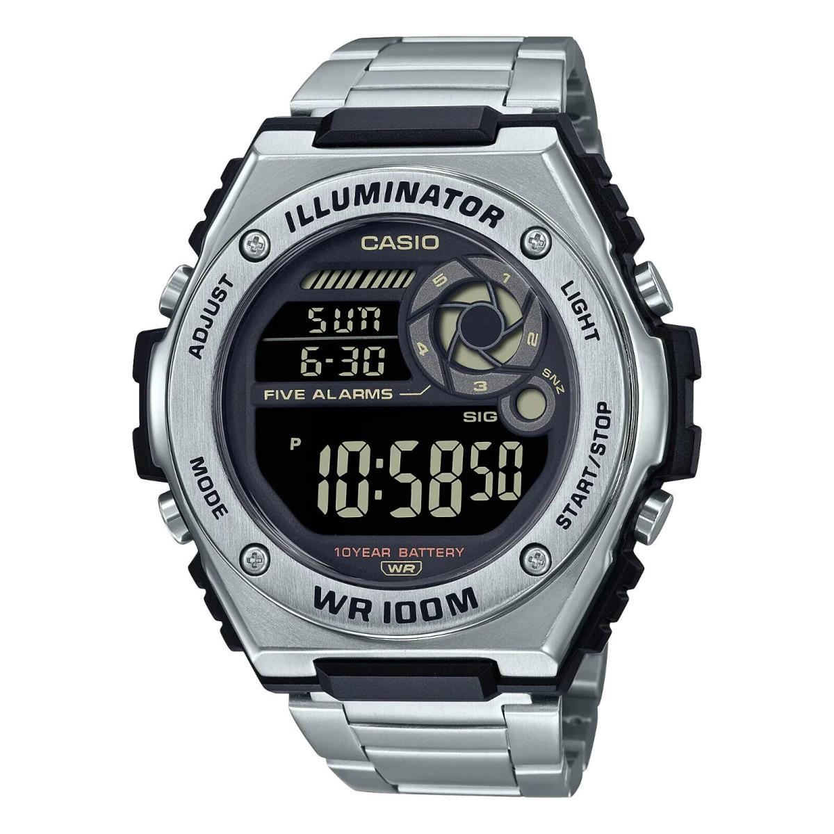 Casio MWD100HD-1BV 10 Year Battery Watch 100 Meter WR Bracelet 5 Alarms