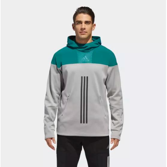 Adidas ID Amplifier Grey Green Men`s Hoodie Sweatshirt Sz M DH9043