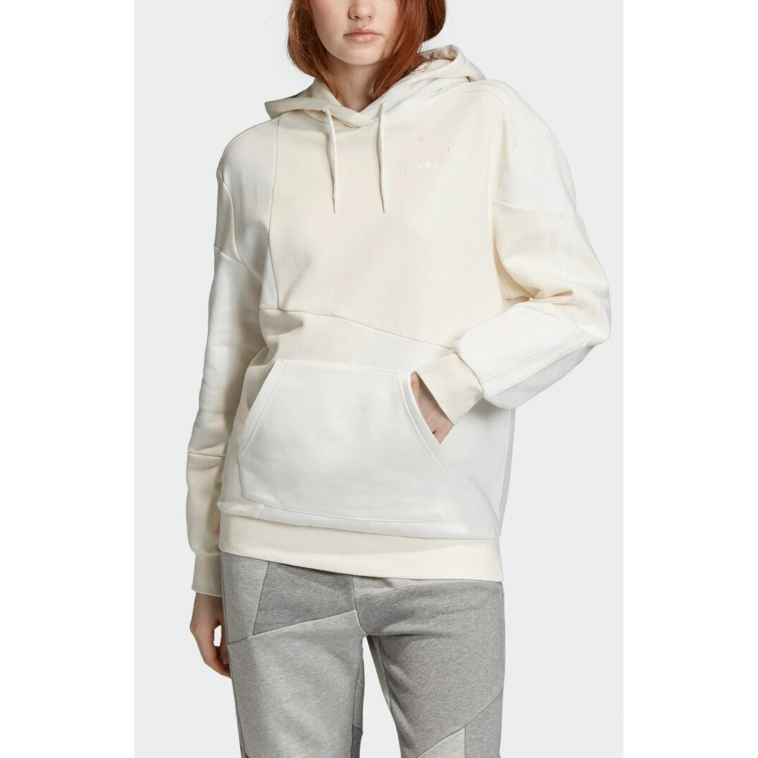 Adidas Dani Lle Cathari Women`s White Deconstructed Hoodie Size Medium rt