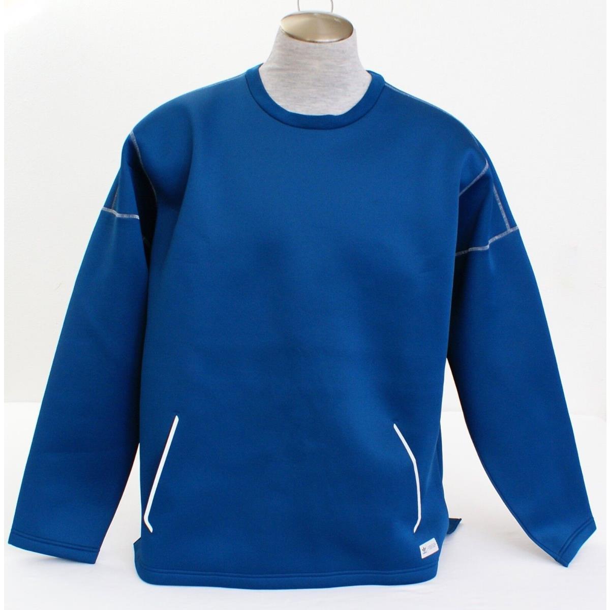 Adidas Blue Freizeit Tech Crew Sweatshirt Men`s