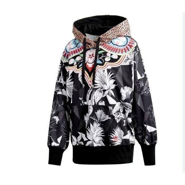 Adidas Originals Hoody Womens Jacket Floral Cheetah Medium Multi Color CW1378