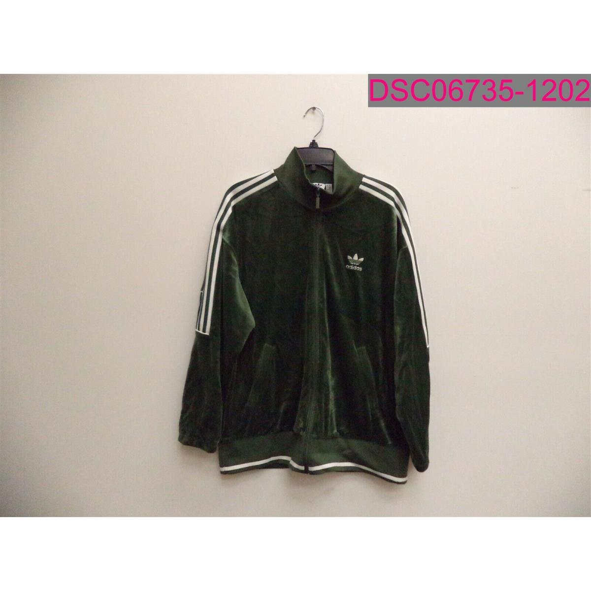 Zoom in aesthetic browse Adidas Women`s Green Velvet Track Jacket Top Medium Full Zip DH4653 |  692740447254 - Adidas clothing - Green | SporTipTop