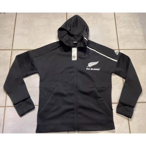 Adidas Zealand All Blacks Anthem Jacket Full Zip Hoodie CW3147 Men s Large