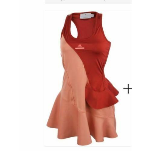 Adidas by Stella Mccartney Ruffle Tennis Athletic Dress Raw Pink Maroon Size L