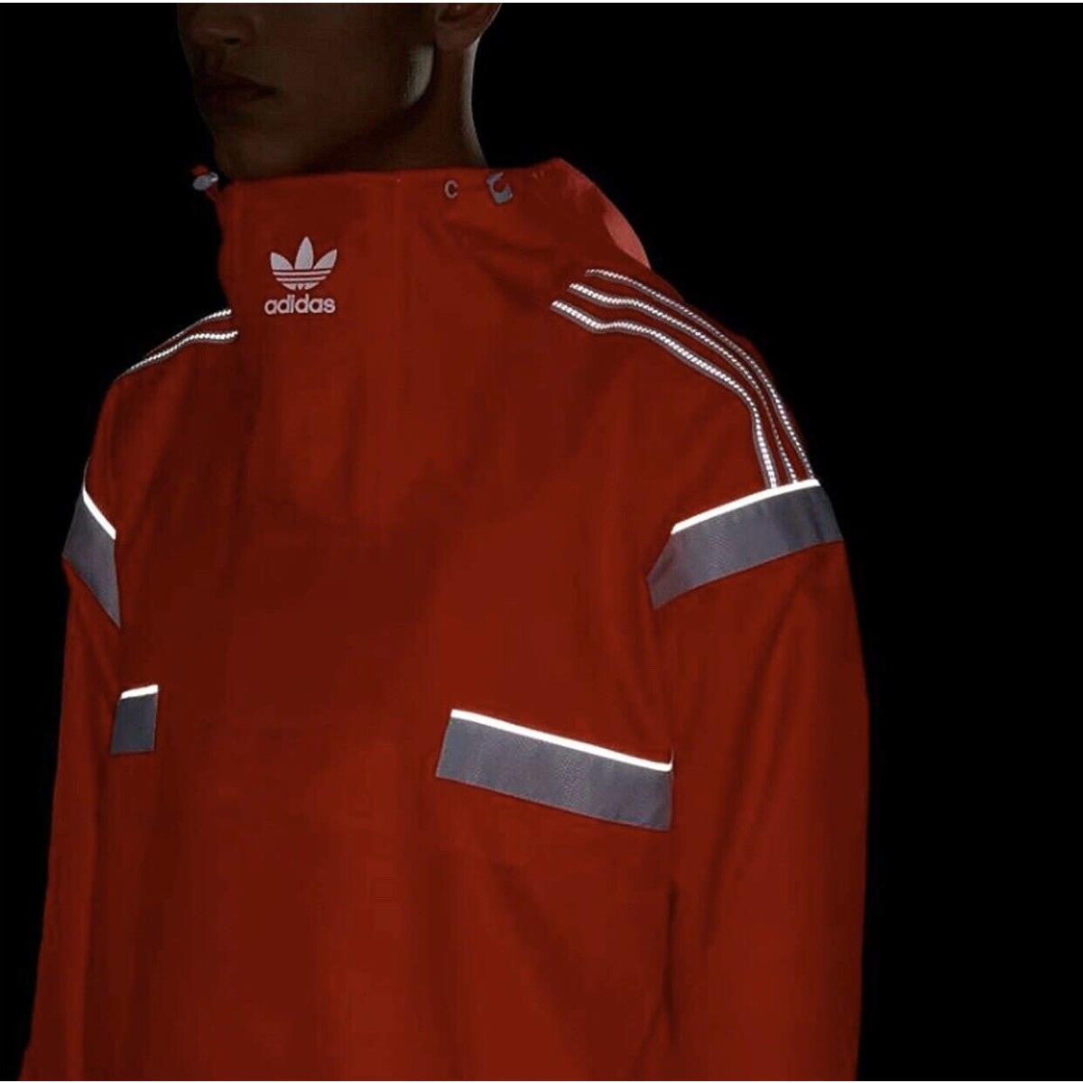 Adidas Originals Men`s BR8 Anorak Hoody Pullover Windbreaker Jacket Size S - Solar Red