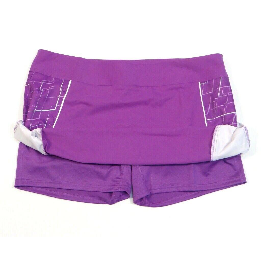 Adidas Golf Climacool Purple Stretch Skort Skirt with Attached Shorts Womens 14