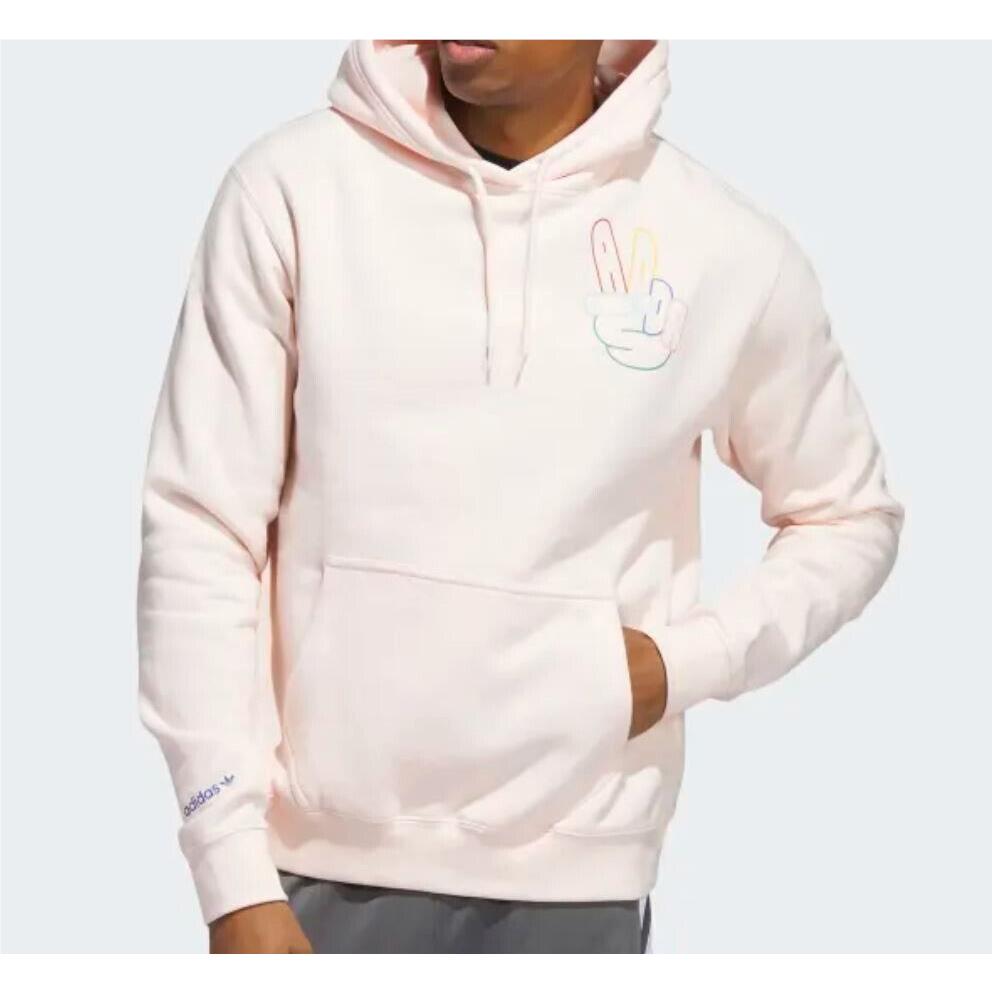 Mens Adidas Originals Peace Sign Trefoil Hoodie Size Medium HD5263 Pink
