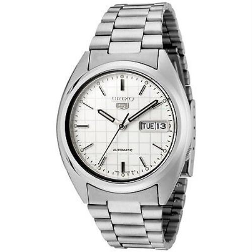Seiko 5 SNXF05 Automatic 21 Jewels White Dial Stainless Steel Men Watch SNXF05K1