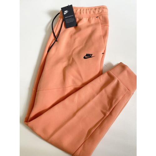Nike Slim Fit Tech Fleece Jogger Sweatpants Men`s Size L Orange Black CZ9918-835