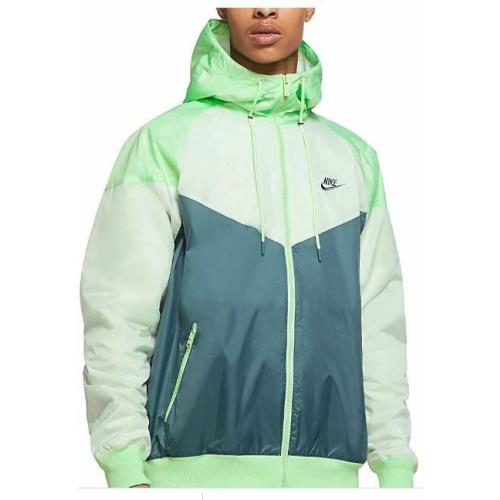 Nike Windrunner Windbreaker Jacket Hoodie White Green AR2191-058 Men`s L