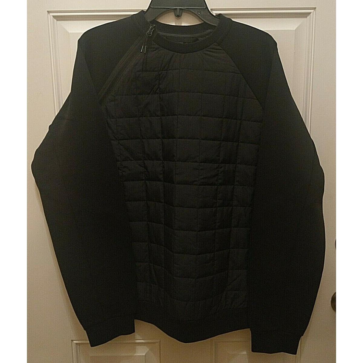 Nike Tech Pack Quilted Crewneck Sweatshirt BV3697 010 Black Men`s Size M