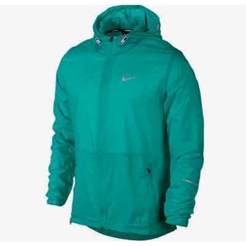 Men`s Nike Running Hurricane 604367 383 Jacket Turbo Green Sz. S Hood