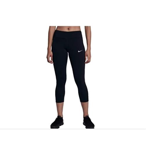 Nike Womens Size XS Mid-Rise Crop Dri-Fit Running Leggings Black DB4380-010