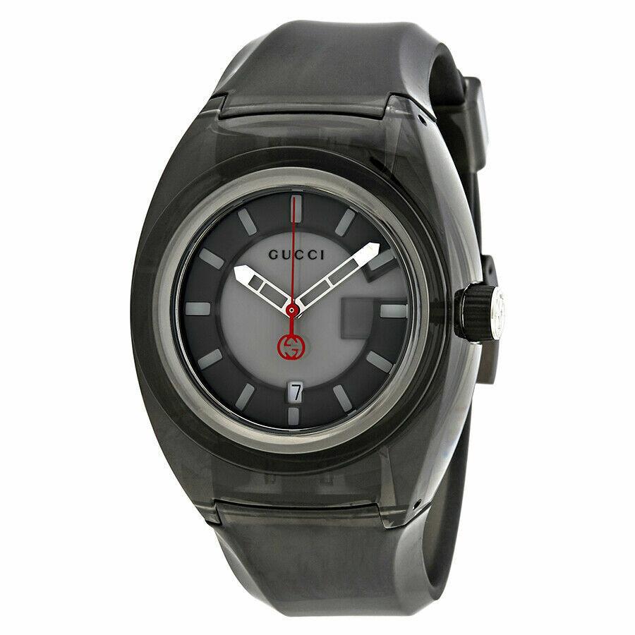 Gucci Sync Xxl YA137111 Black/gray Rubber Band Gray Dial Unisex Watch ...