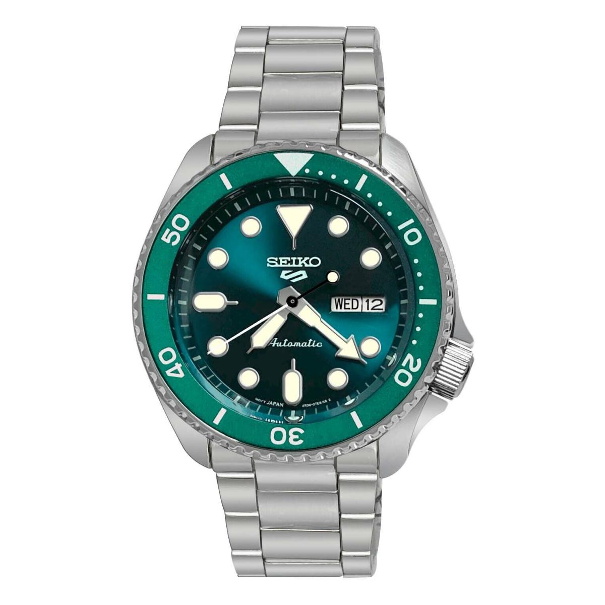 Seiko 5 Sports Automatic Green Dial Stainless Steel Bracelet SRPD61 Japan