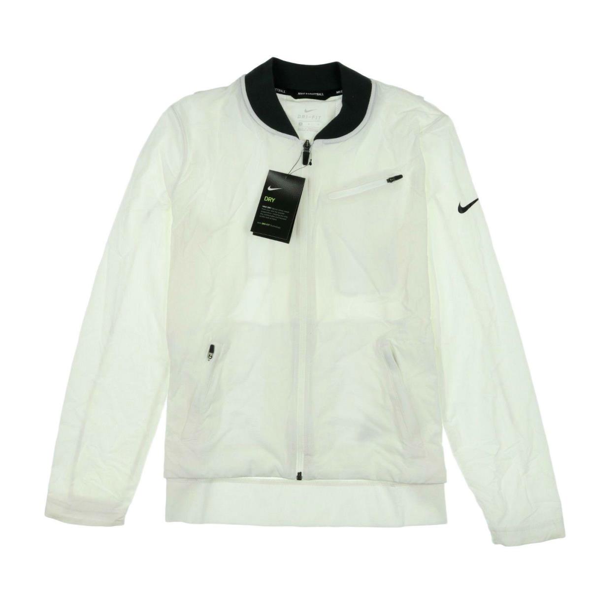 Nike Dri Fit Basketball Team Warm Up Jacket Women`s sz M Medium White