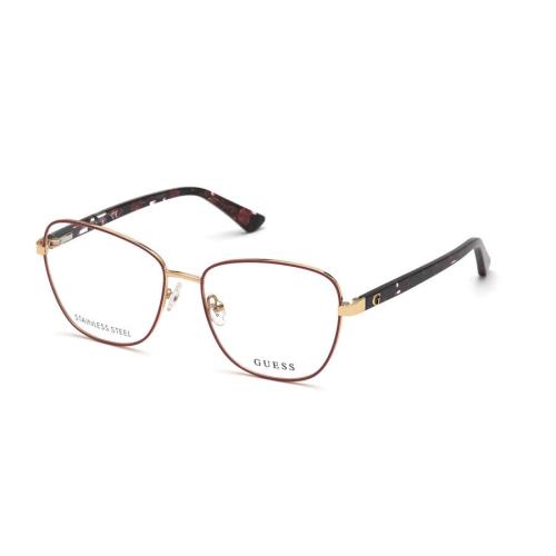 Guess GU2815 069 Square Shiny Bordeaux Eyeglasses 55-16-140