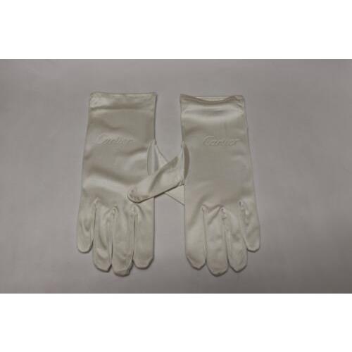 Cartier White Jewelry Watch Handling Microfiber Inspection Gloves Pair - Small
