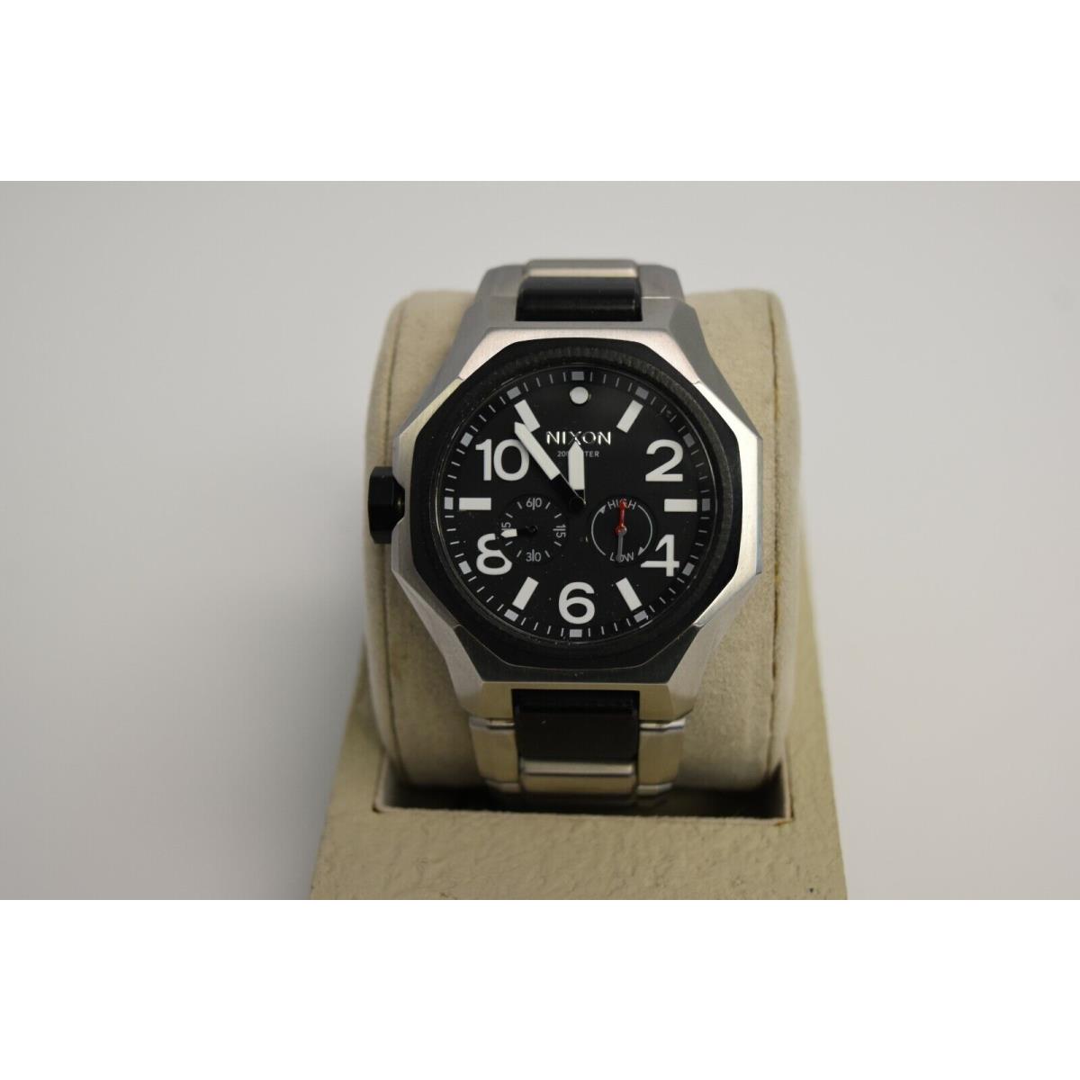 Nixon Tangent Lefty Silver Black Swiss A397 000-00 Watch