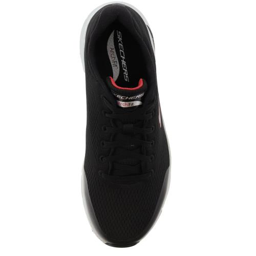 Skechers Men`s Arch Fit Lightweight 232040WW 4E Wide Width Walking Shoes BLACK / RED