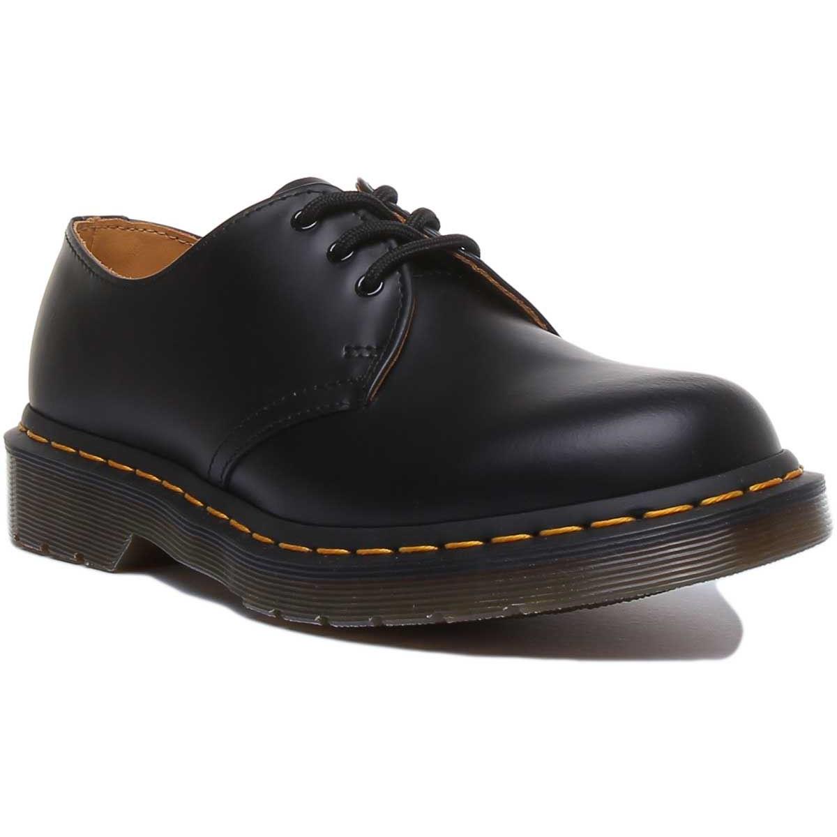 Dr Martens 1461 Unisex 3 Eye Lace Up Casual Shoes In Black Size US 4 - 14 BLACK