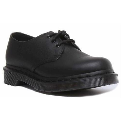 Dr Martens 1461 Mono Womens 3 Eye Leather Shoes In Black Black Size US 5 - 10